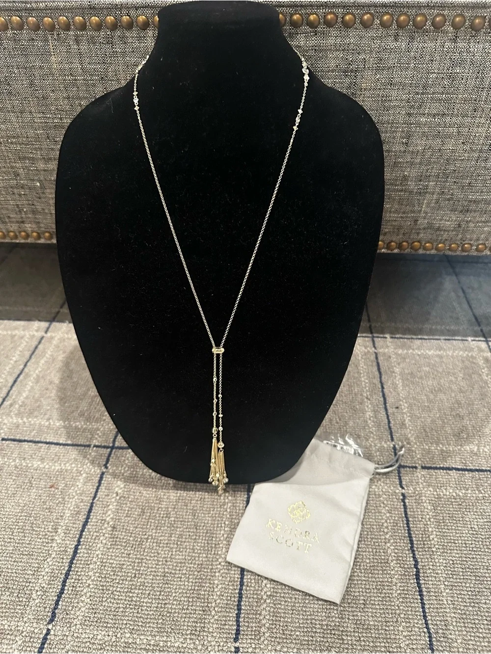 Kendra Scott Gold Double-Tassel Lariat Necklace - Picture 1 of 4
